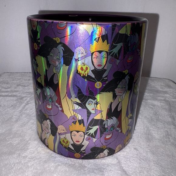 Disney Villains Coffee Mug 20 oz Purple Iridescent Ursula Malificient Cruella - Picture 2 of 4